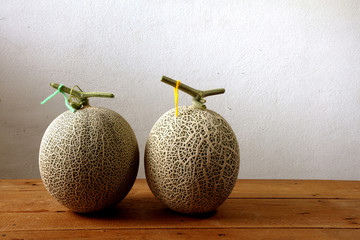 fresh melon on table, fresh fruit background, Summer fruit concept