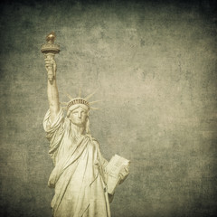 grunge image of liberty statue