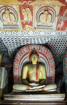 Paintings Of Dambulla Cave Temple In Sri Lanka