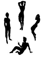 people silhouette in black