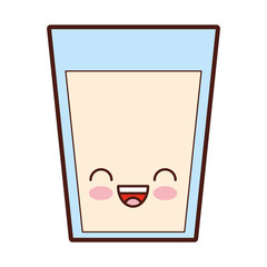beverage glass kawaii character vector illustration design
