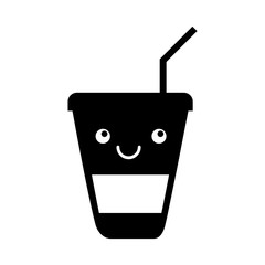 plastic cup kawaii character vector illustration design
