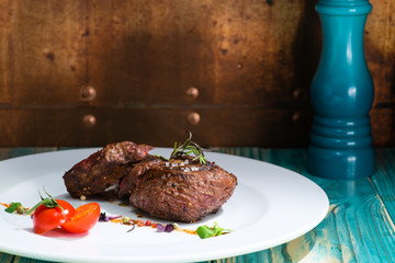close-up appetizing beef steak