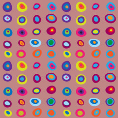 Seamless decorative abstract background of multicolored circles