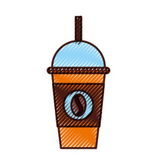 coffee plastic cup icon vector illustration design