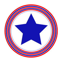 Obraz premium American symbol blue star rings simple