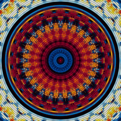 Seamless background pattern. Decorative round mosaic art pattern.