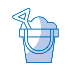 sand bucket beach toy vector illustration design