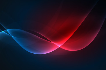 Fototapeta premium Smoky glowing waves in the dark