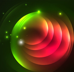 Glowing geometric shapes