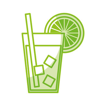 juice tropical fruit beverage vector illustration design