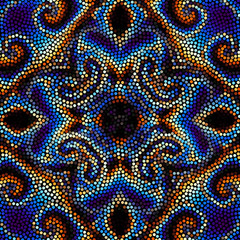 Naklejka na ściany i meble Seamless background. Mosaic art pattern of small circles. Polka dot pattern.