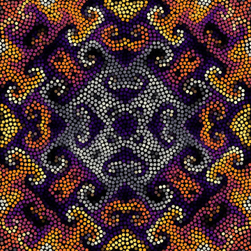 Seamless background. Mosaic art pattern of small circles. Polka dot pattern.