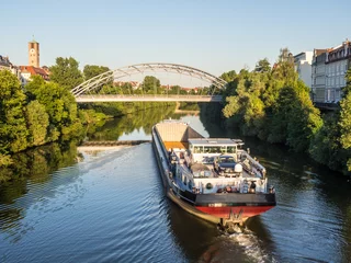 Deurstickers Binnenschiffer Main-Donau-Kanal in Bamberg © Animaflora PicsStock