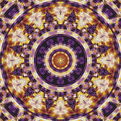 Seamless background pattern. Decorative round mosaic art pattern.