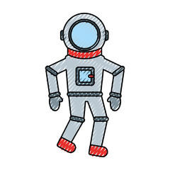 astronaut comic character icon vector illustration design