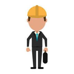 businessman avatar with industrial helmet icon image