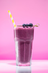 blueberry smoothie in high ball