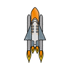 rocket space isolated icon vector illustration design