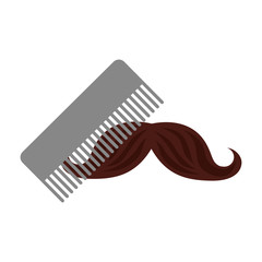 barbershop comb with mustache vector illustration design