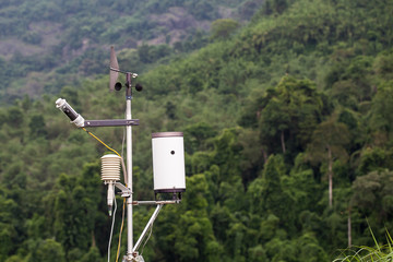 Weather meter with mountain background