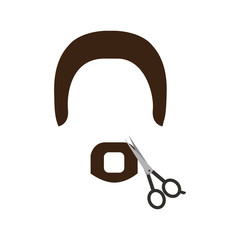 barbershop scissor with mustache style hipster vector illustration design
