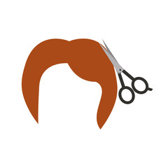barbershop scissor with hair vector illustration design