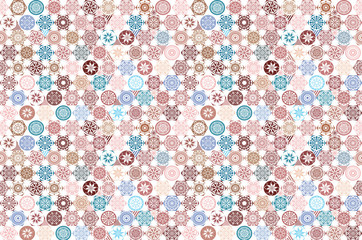 Seamless ceramic tile with colorful patchwork. Vintage multicolor pattern in turkish style. Endless pattern can be used for ceramic tile, wallpaper, linoleum, textile, web page background. Vector