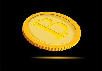 bitcoin on black background