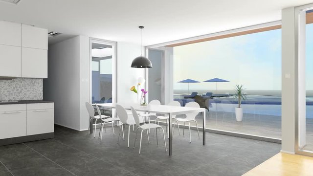 Modern Livingroom with outdoor pool