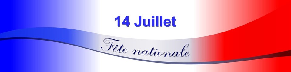 Bannière. Bleu, blanc, rouge. Fête nationale