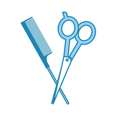 barbershop comb with scissor isolated icon vector illustration design