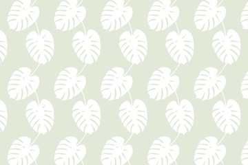 Trendy Tropical Leaves Background. Vector Pattern.