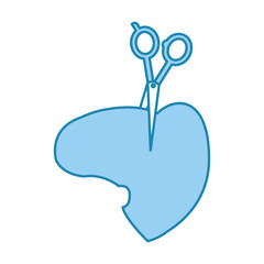 barbershop scissor with hair vector illustration design