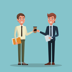 color background full body couple executive men