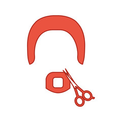 barbershop scissor with mustache style hipster vector illustration design