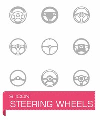 Vector Steering wheels icon set