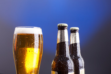 Glass of light beer
