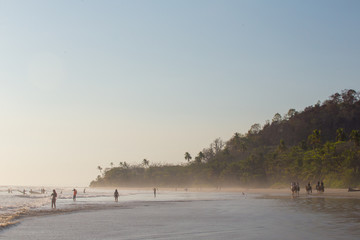 Surfers at Sunset in Santa Teresa, Costa Rica