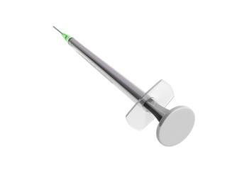 single use syringe 3d render isolated on white background no shadow