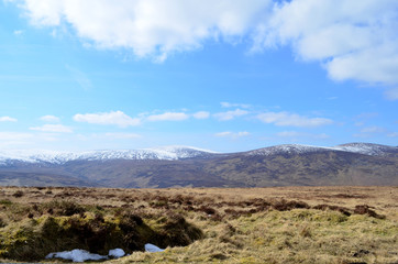 Icy Mountain Top at Old Military Road in Wicklow, Ireland