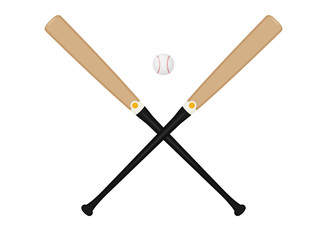 baseball bats and ball icon. flat style vector illustration