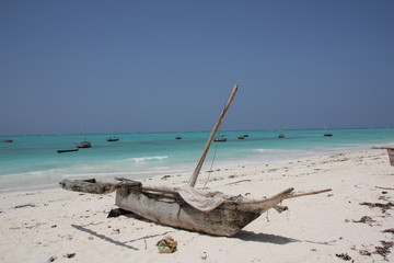 Dhow at Nungwi Beach / Zanzibar Island, Tanzania, Indian Ocean, Africa 