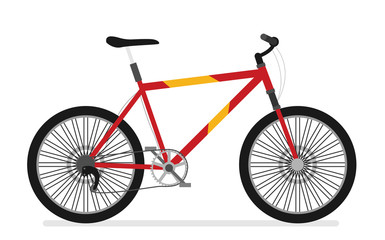 Fototapeta na wymiar Flat vector bicycle isolated on white background