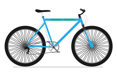 Fototapeta premium Flat vector bicycle isolated on white background