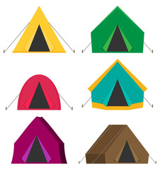 Camping tent vector icons isolated on white background © mix3r