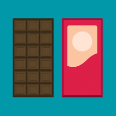 Flat vector chocolate isolated on color background