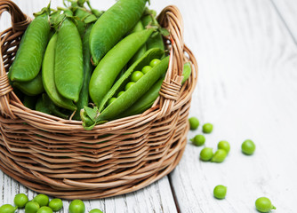 green peas on a table
