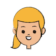 happy girl face character female young