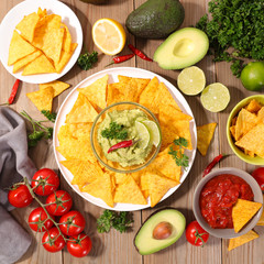 tortilla chip with guacamole